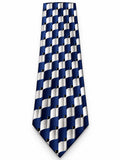 Vintage 1990s blue geometric silk tie