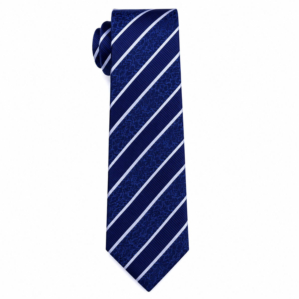 Regent Stripe Silk Tie-Midnight Navy