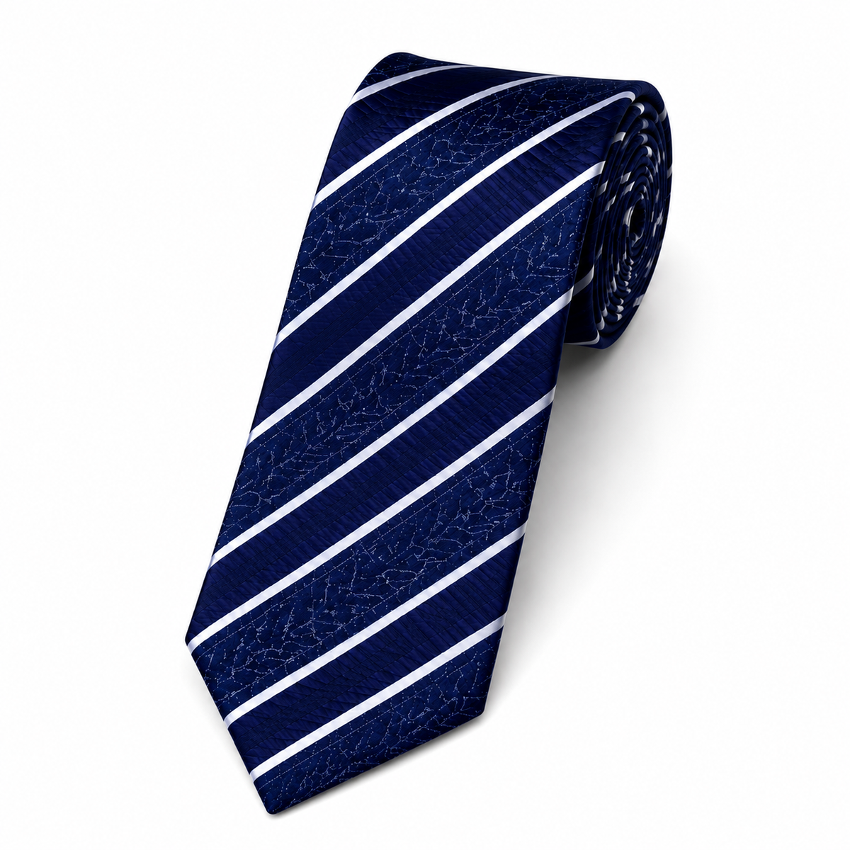 Regent Stripe Silk Tie-Midnight Navy