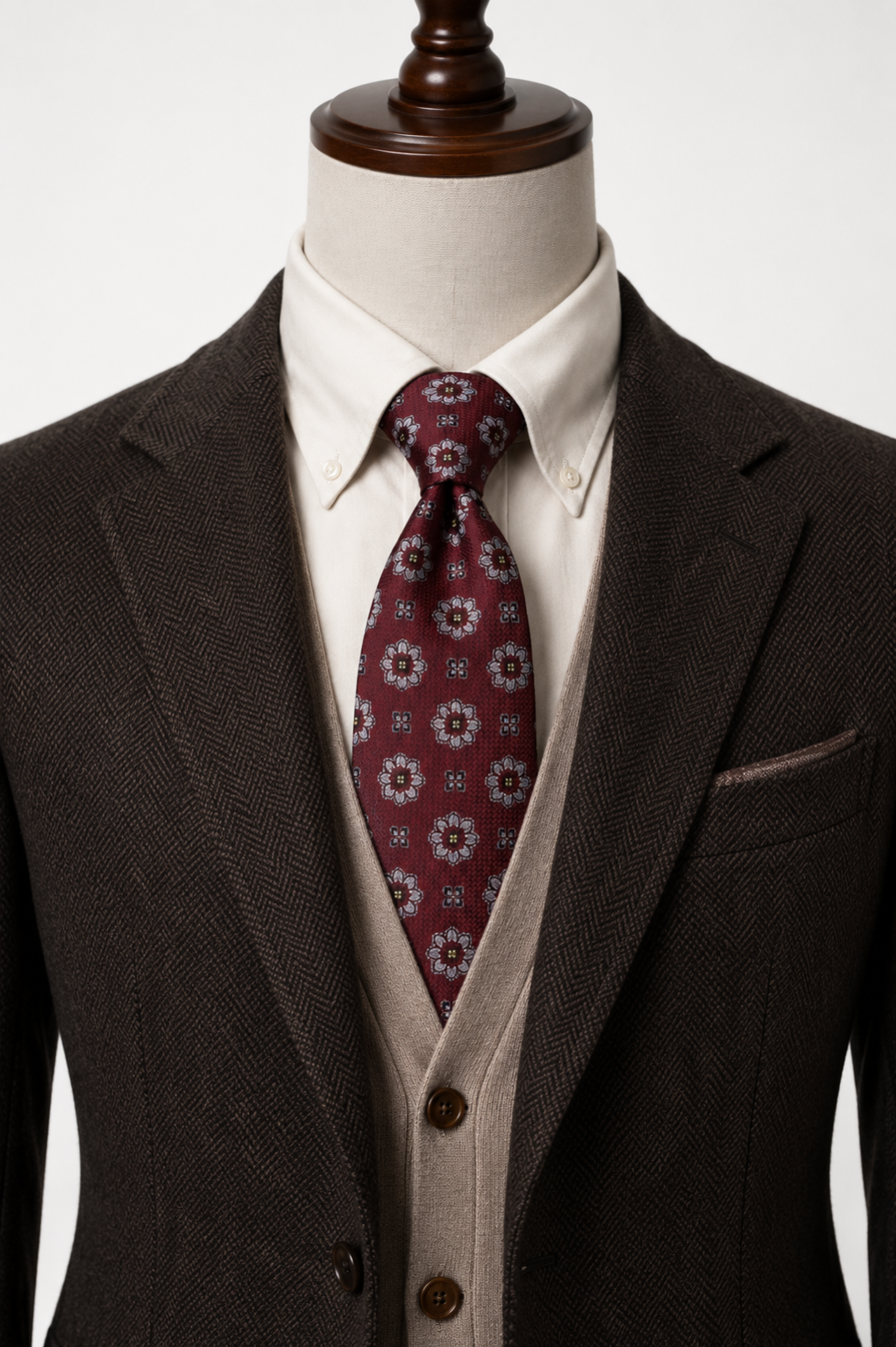 Regent Floral Silk Tie – Royal Burgundy