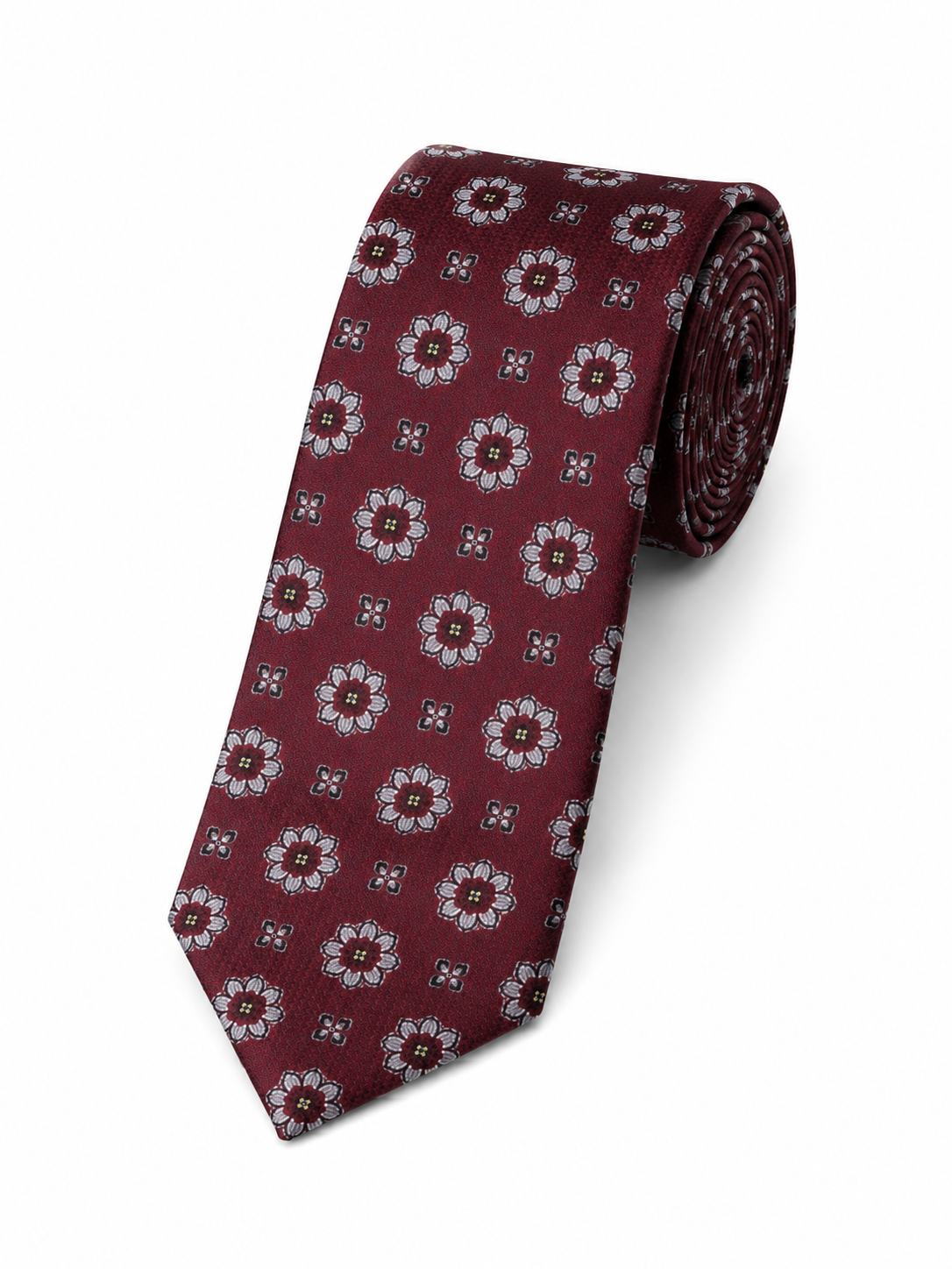 Regent Floral Silk Tie – Royal Burgundy