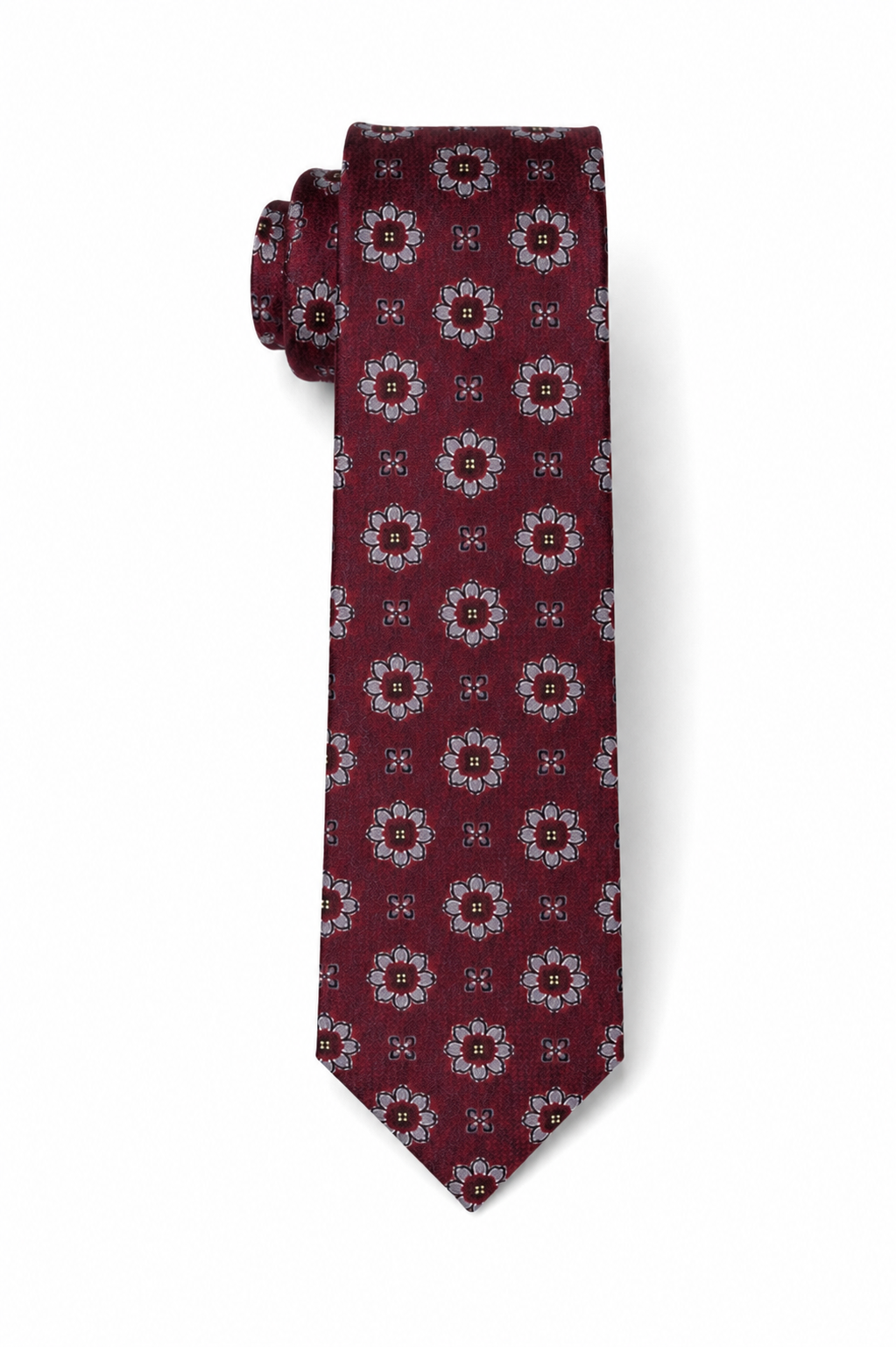 Regent Floral Silk Tie – Royal Burgundy