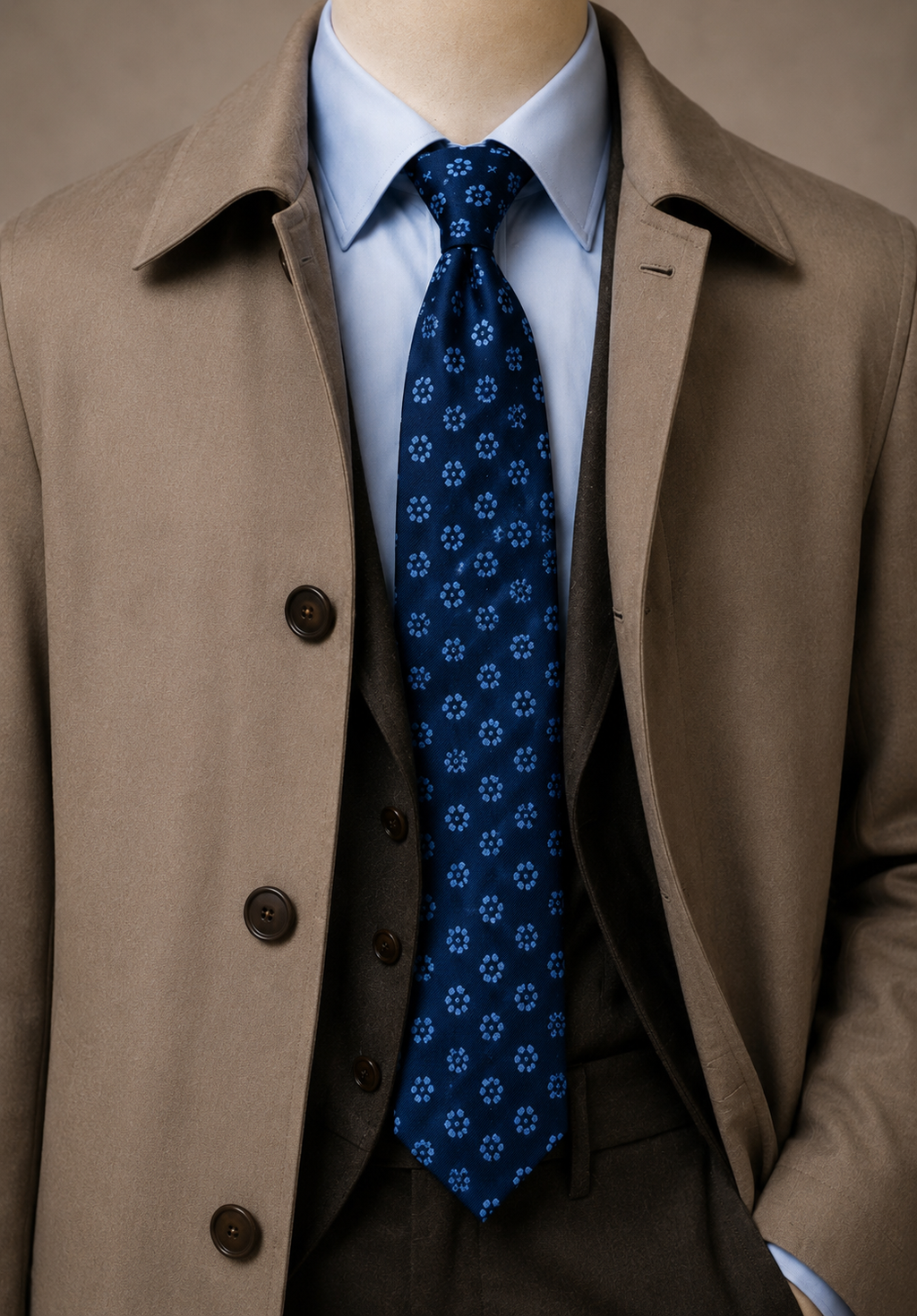 Regent Floral Silk Tie – Imperial Blue