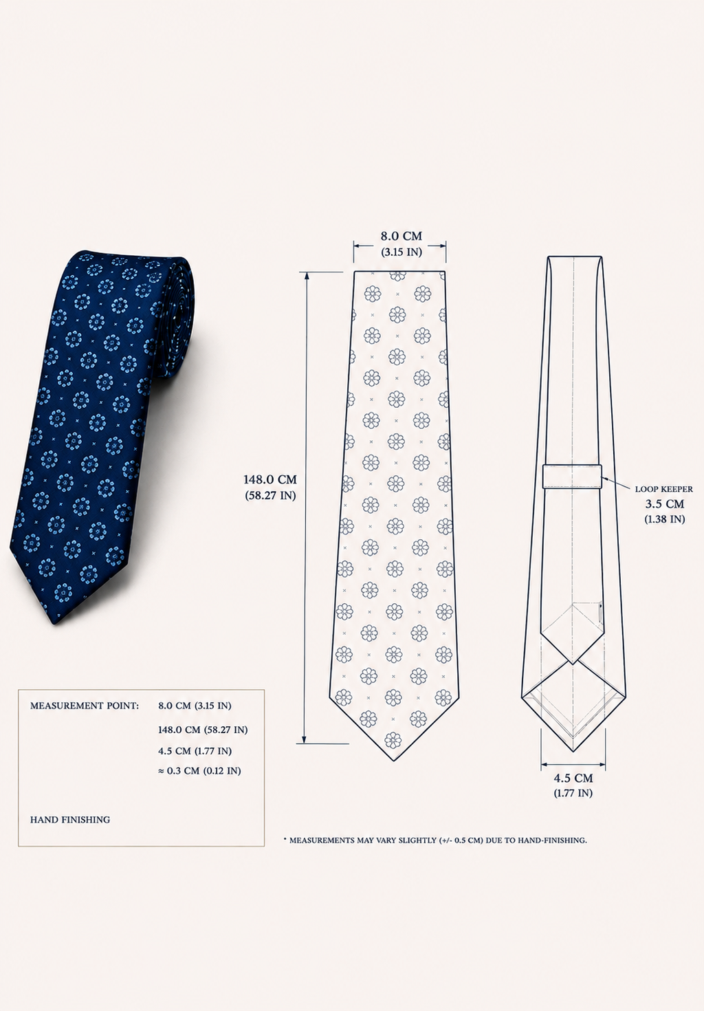 Regent Floral Silk Tie – Imperial Blue
