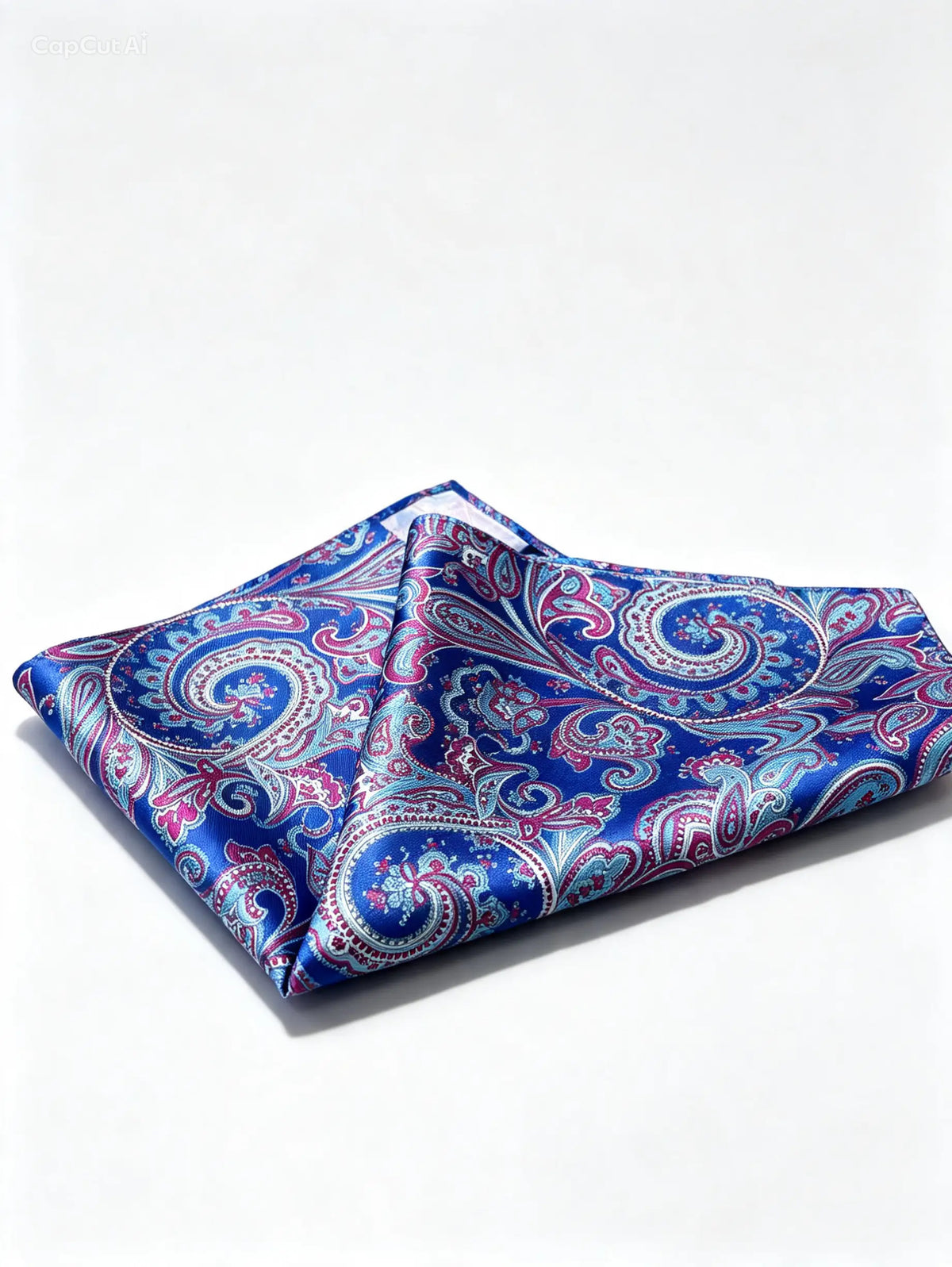 Monarch Paisley Pocket Square – Imperial Blue