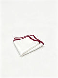Monarch Border Pocket Square – Ivory Burgundy