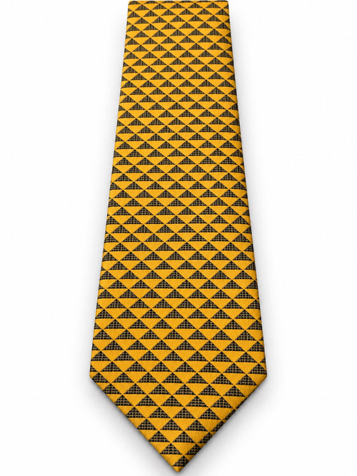 House of Monarch Geometric Gold Tie