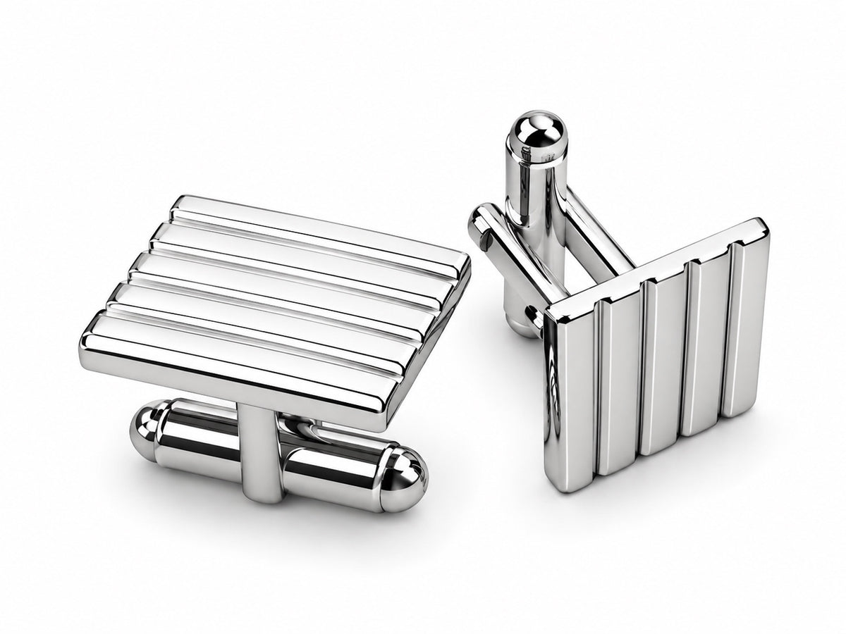 House of Monarch ribbed rectangular cufflinks