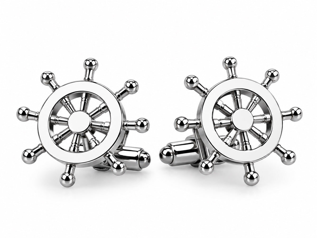 House of Monarch ship wheel cufflinks